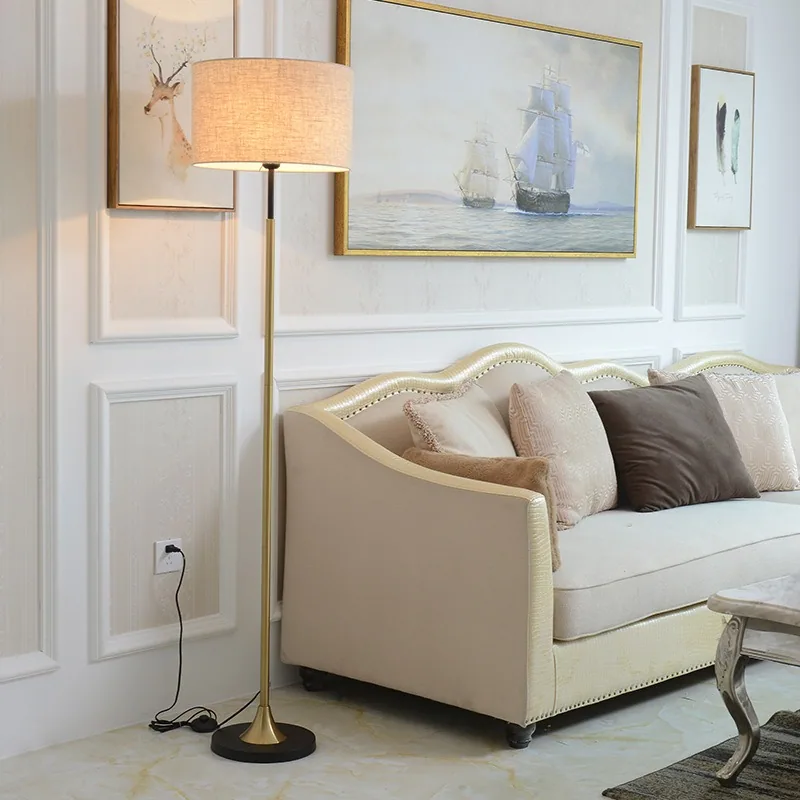 Modern Minimalist LED Fabric Floor Lamp — Hotel Guest Room — view 2