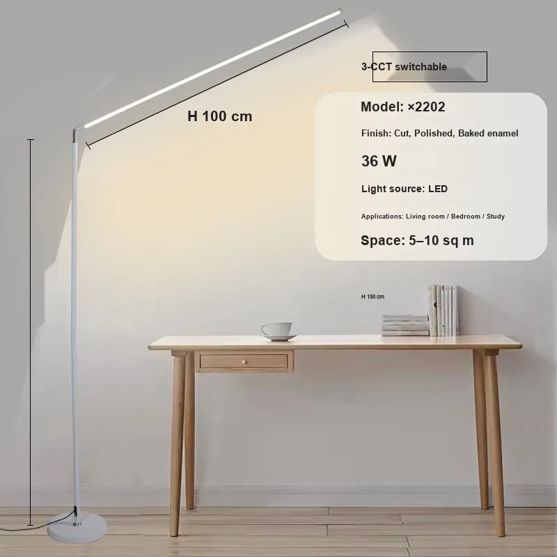 LED Reading Floor Lamp — Sofa, Bedside & Piano Side — view 7