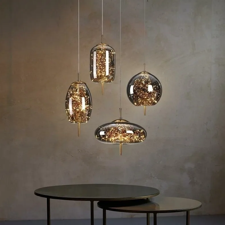 Nordic Glass Chandelier — Hotel, Bedroom & Bedside — view 10