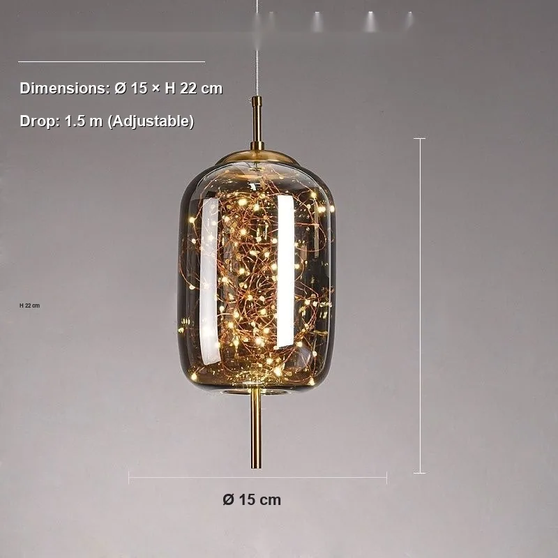 Nordic Glass Chandelier — Hotel, Bedroom & Bedside — view 7