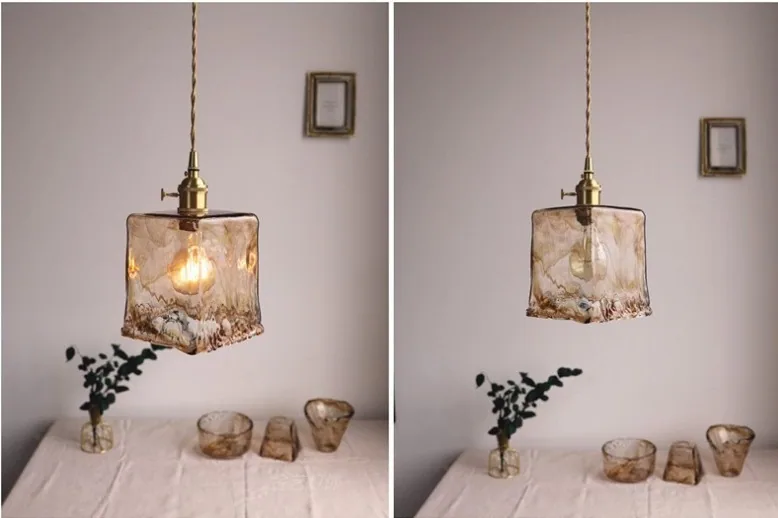 Vintage Brass Single-Head Chandelier — Bedside, Dining Room & Bar Counter — view 10