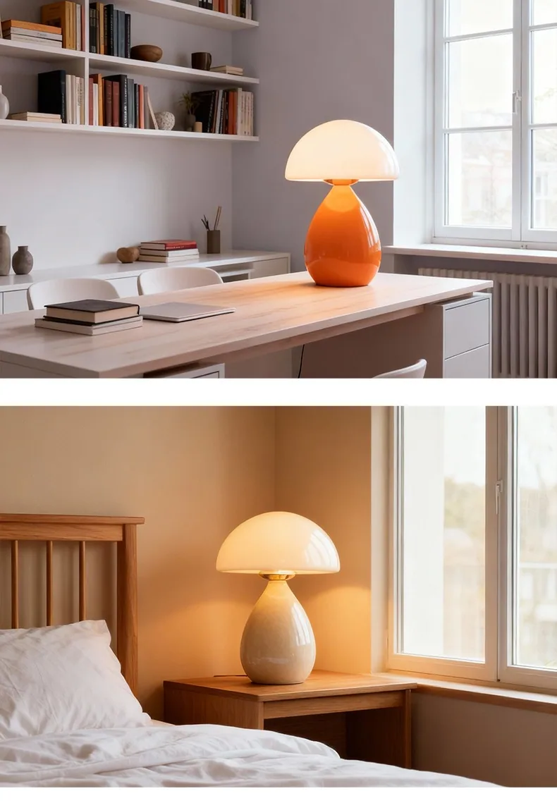 Nordic Ceramic Mushroom Table Lamp — Bedroom & Bedside — view 12