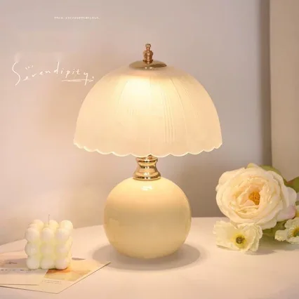 Cream Ceramic Table Lamp — Bedroom & Bedside — view 6