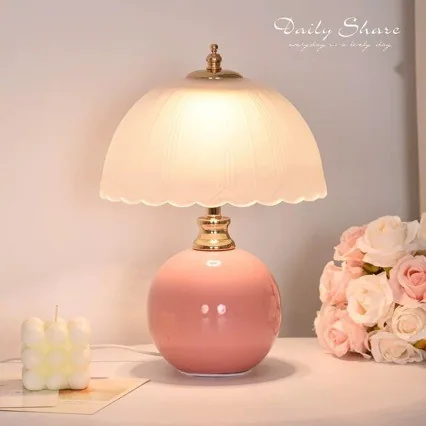 Cream Ceramic Table Lamp — Bedroom & Bedside — view 1