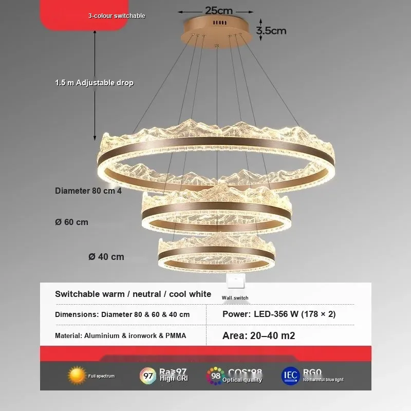 Light Luxury LED Chandelier — Living Room & Lobby — view 7