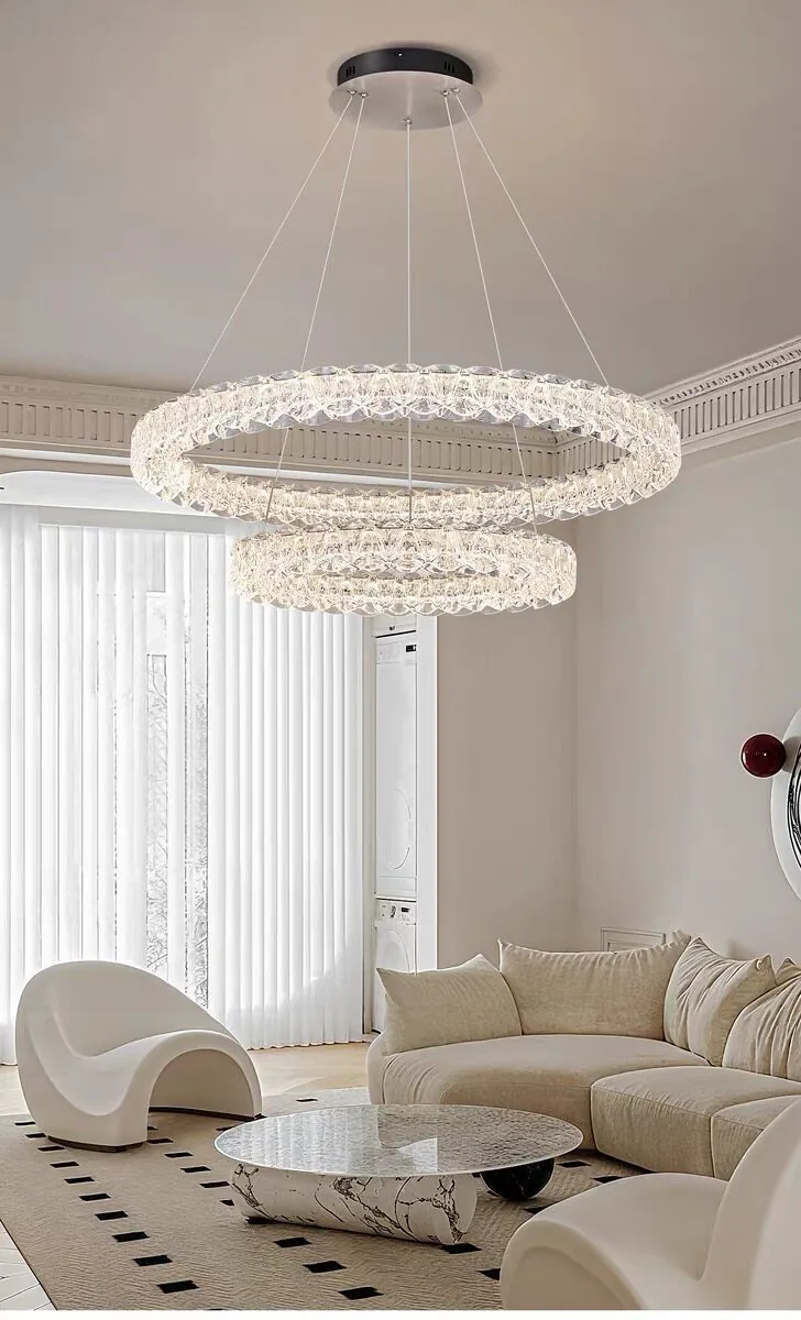Modern Minimalist Ring Chandelier — Living Room — view 6