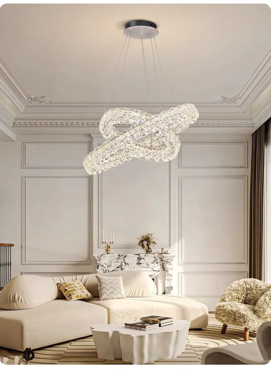 Modern Minimalist Ring Chandelier — Living Room — view 9
