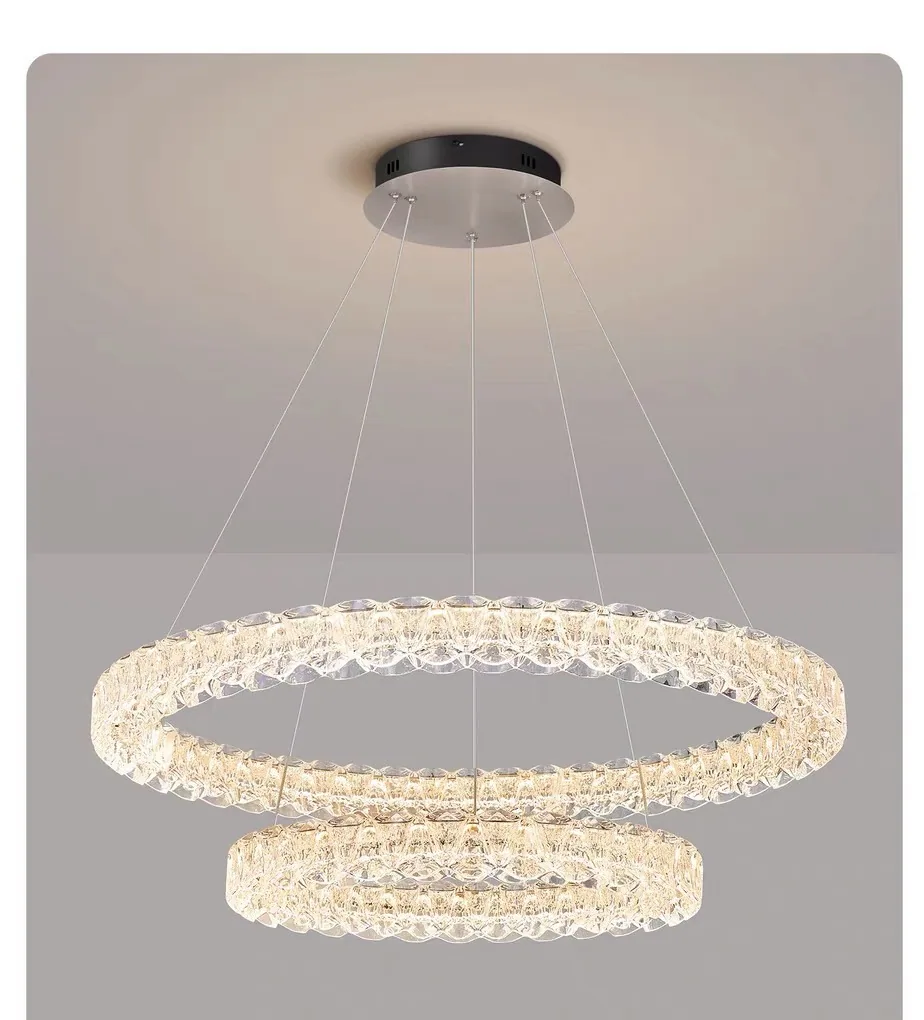 Modern Minimalist Ring Chandelier — Living Room — view 10