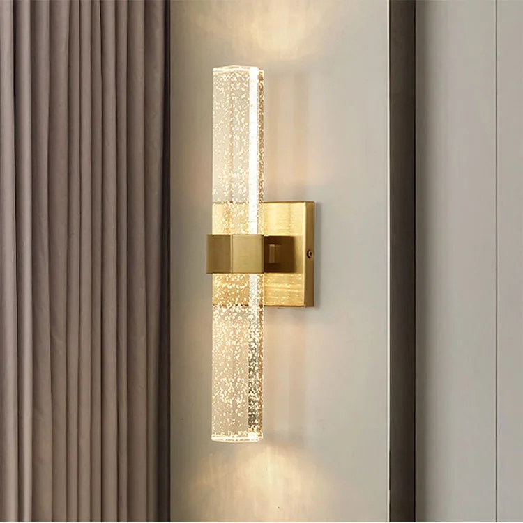 Minimalist Crystal Wall Lamp — Hotel Guest Room — view 8
