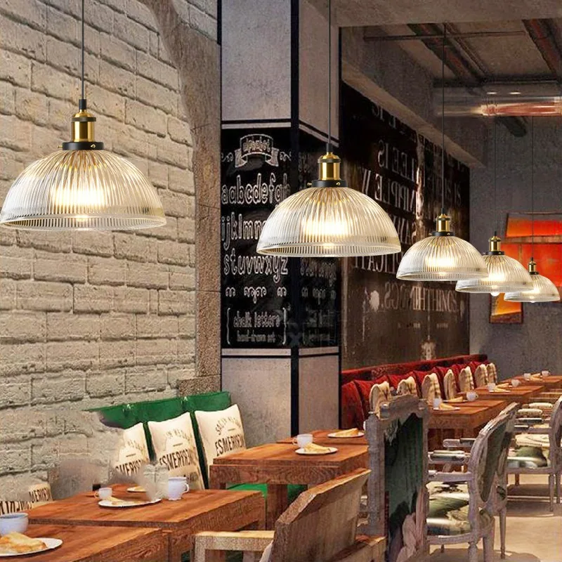 Minimalist Glass Single-Head Chandelier — Dining Room, Bar Counter & Café — view 1