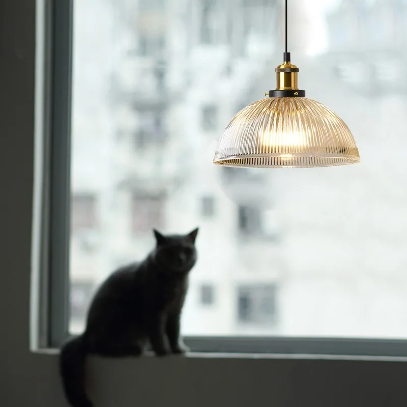 Minimalist Glass Single-Head Chandelier — Dining Room, Bar Counter & Café — view 3