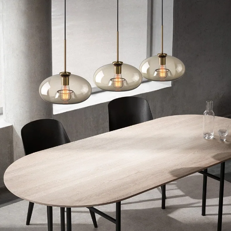 Nordic Glass Single-Head Chandelier — Bar Counter — view 2