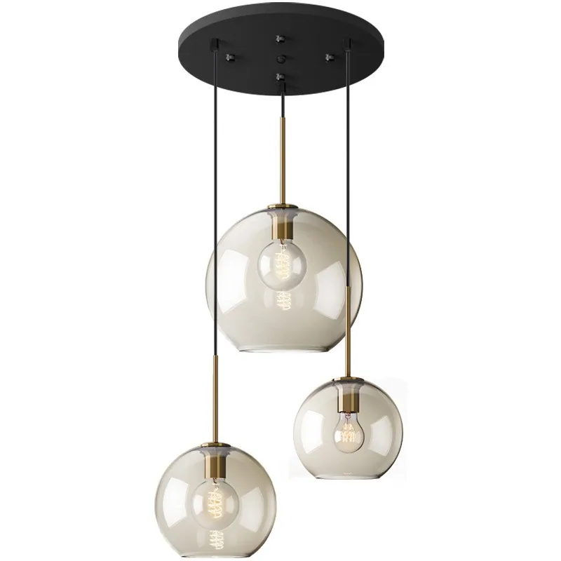Nordic Glass Single-Head Chandelier — Bar Counter — view 5