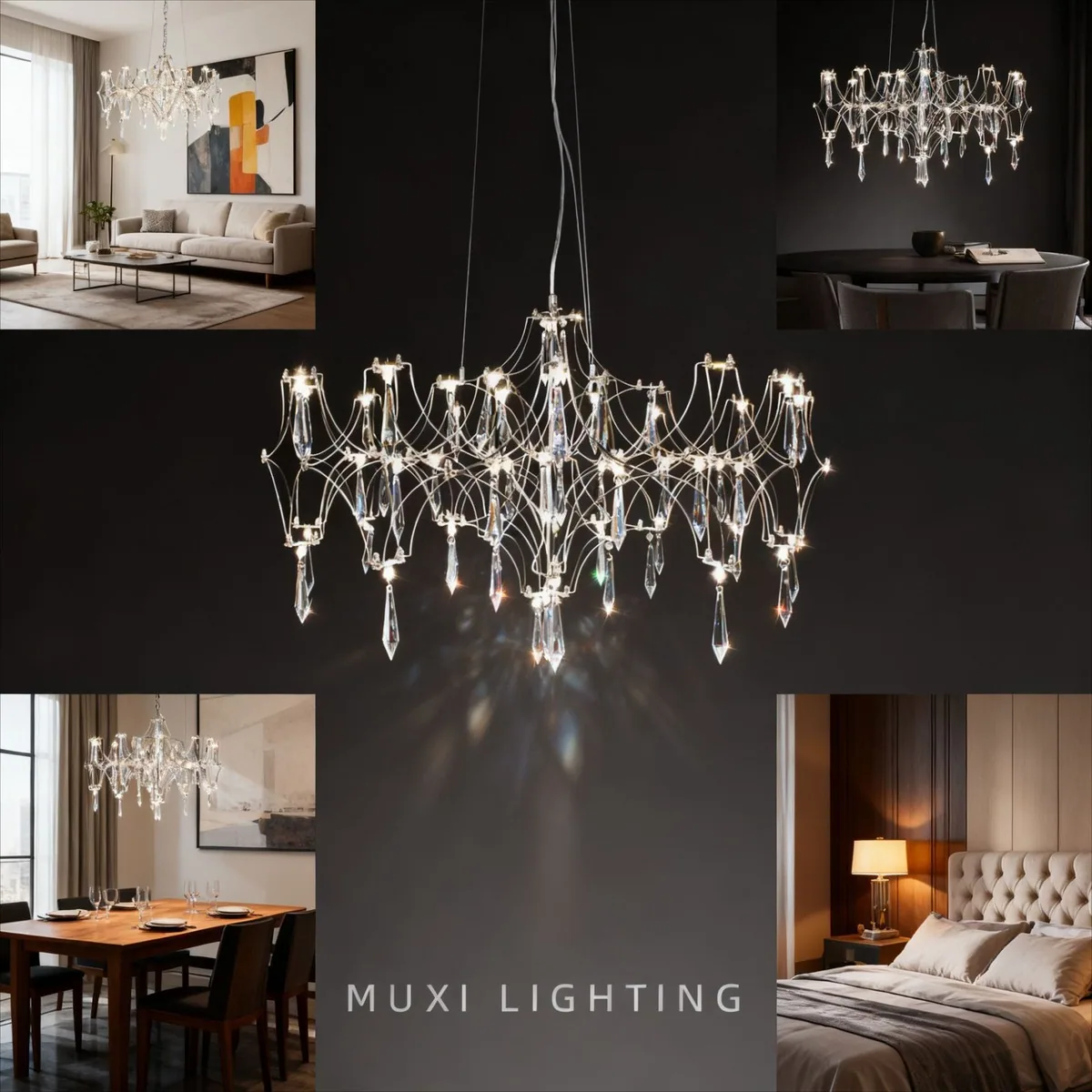 Light Luxury Crystal Chandelier — Villa, Living Room & Dining Room (Model DMSJ012) — view 8