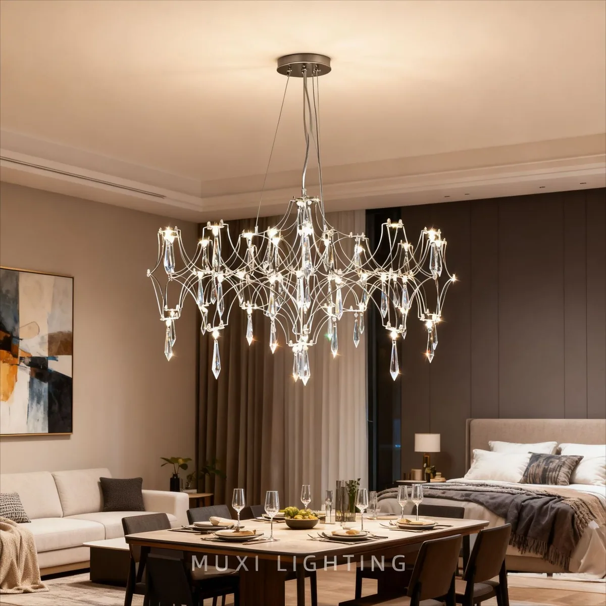Light Luxury Crystal Chandelier — Villa, Living Room & Dining Room (Model DMSJ012) — view 9
