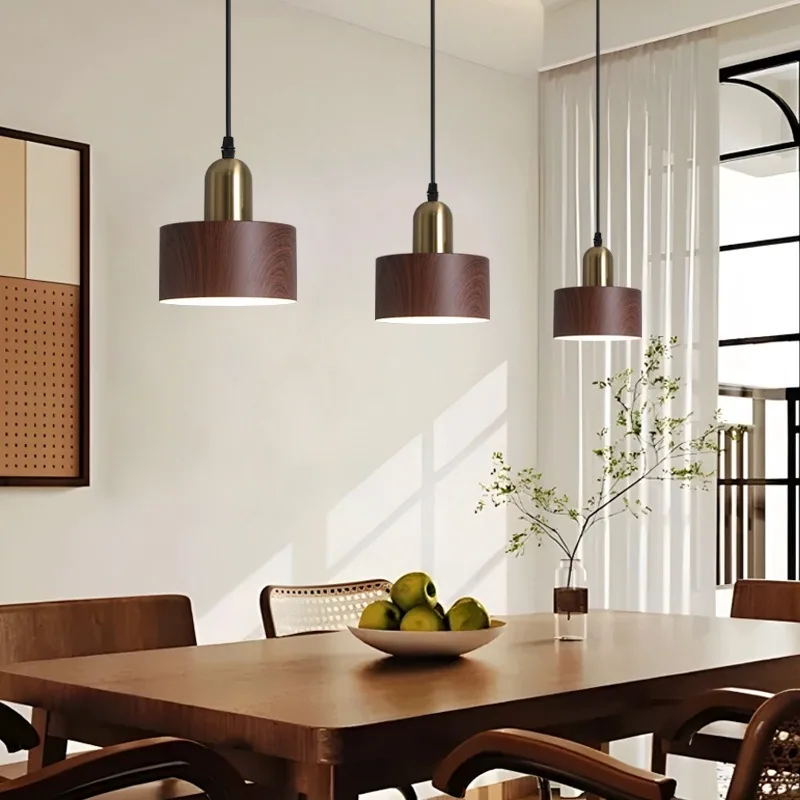 Chinese Walnut Cord-Hung Chandelier — Dining Room & Bar Counter — view 4