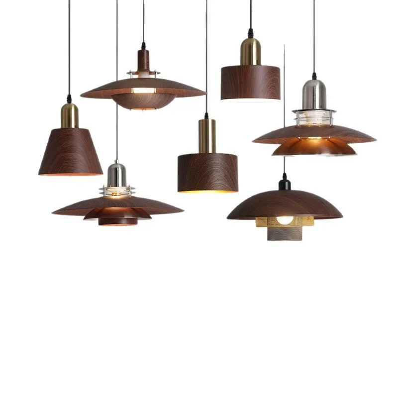 Chinese Walnut Cord-Hung Chandelier — Dining Room & Bar Counter — view 5