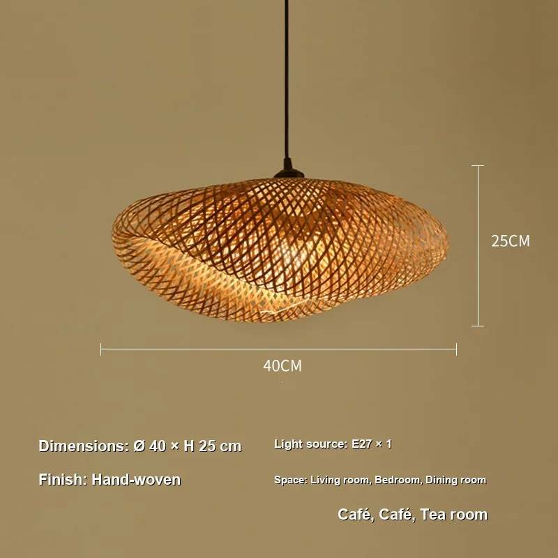 Japanese Bamboo Chandelier — Dining Room — view 6