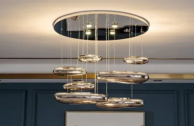 Nordic Glass Chandelier — Living Room & Dining Room — view 7