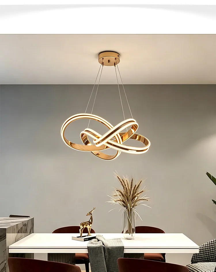 Light Luxury Ring Chandelier — Bedroom & Dining Room — view 14