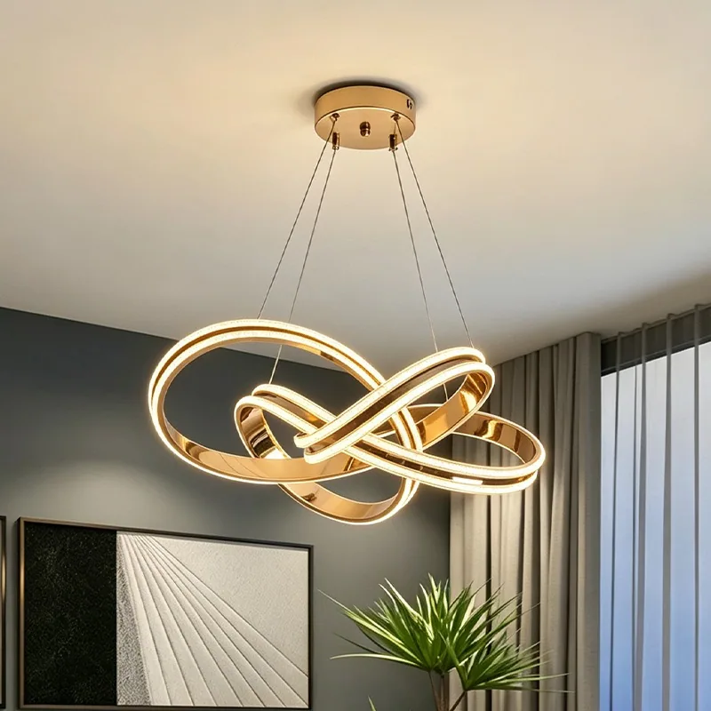 Light Luxury Ring Chandelier — Bedroom & Dining Room — view 1