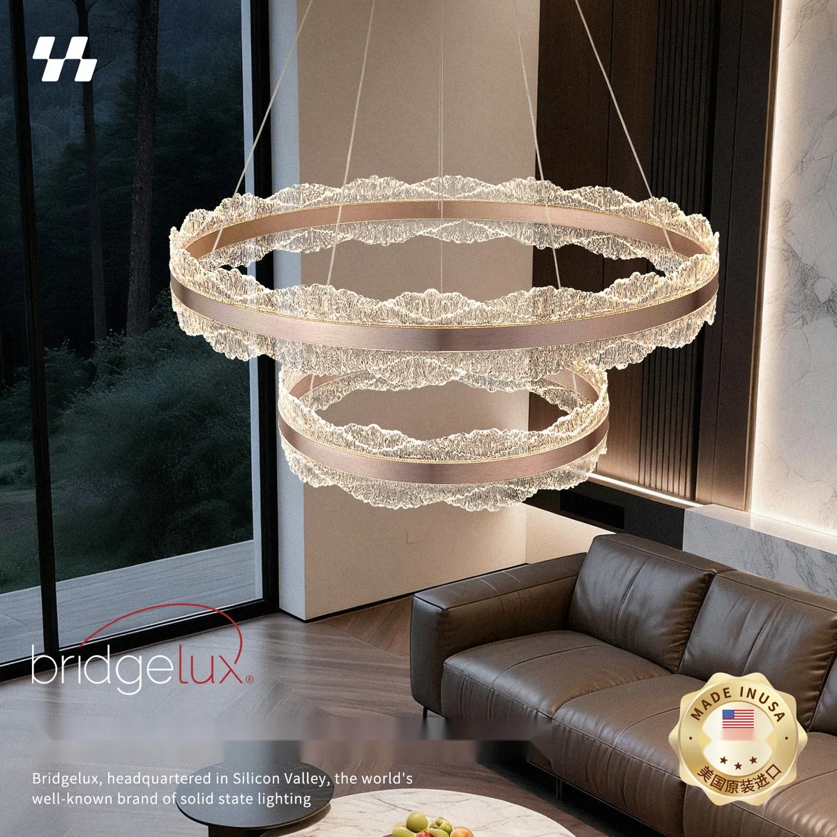 Modern LED Chandelier — Living Room, Dining Room & Lobby — view 3