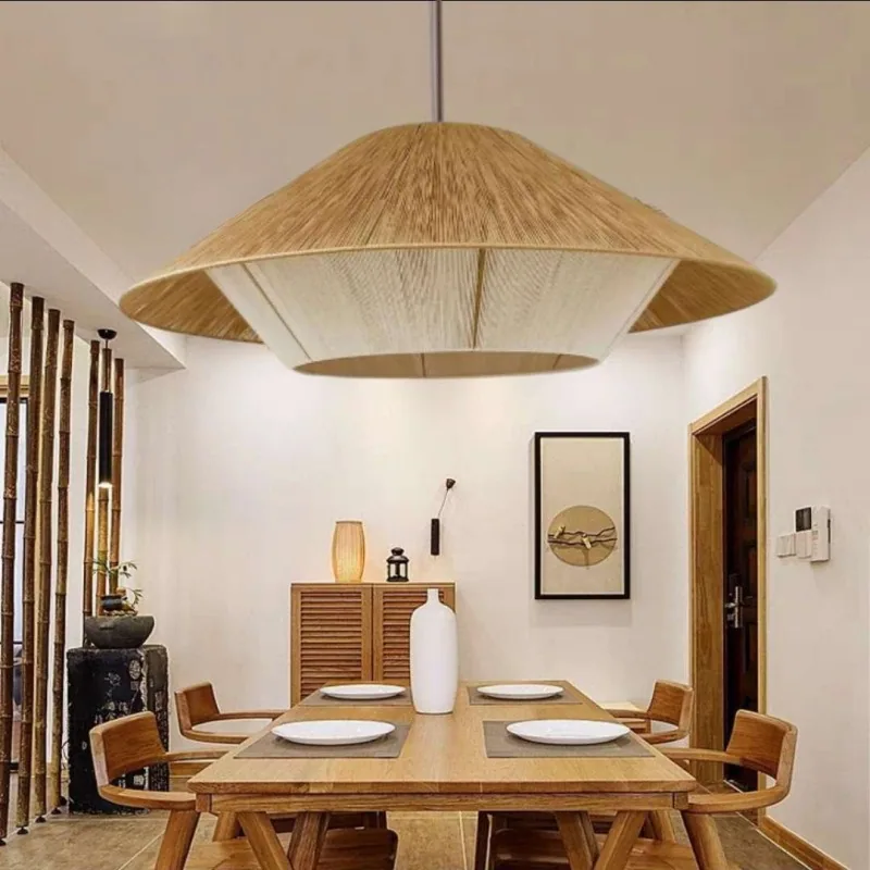 Minimalist Bamboo Chandelier — Living Room & Balcony — view 11