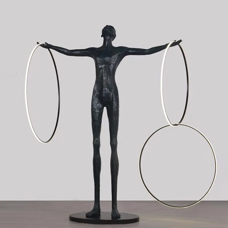 Contemporary Figure Sculpture Floor Lamp — Show Flat & Lobby — view 3