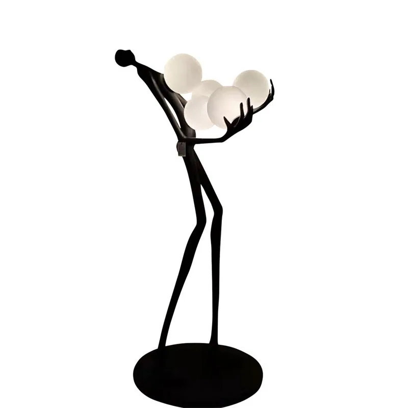 Contemporary Figure Sculpture Floor Lamp — Show Flat & Lobby — view 5