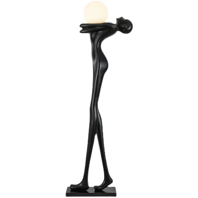 Large Resin Figure Sculpture Floor Lamp — Hotel & Villa Project — view 5