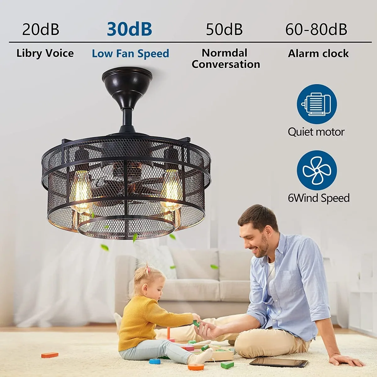 American Ceiling Fan Light — Bedroom & Dining Room — view 3