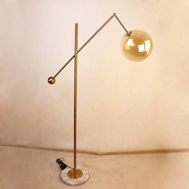 Minimalist Stainless Steel Floor Lamp — Hotel Lobby — view 5