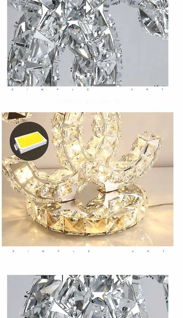 LED Crystal Table Lamp — Hotel, Bedroom & Bedside — view 14