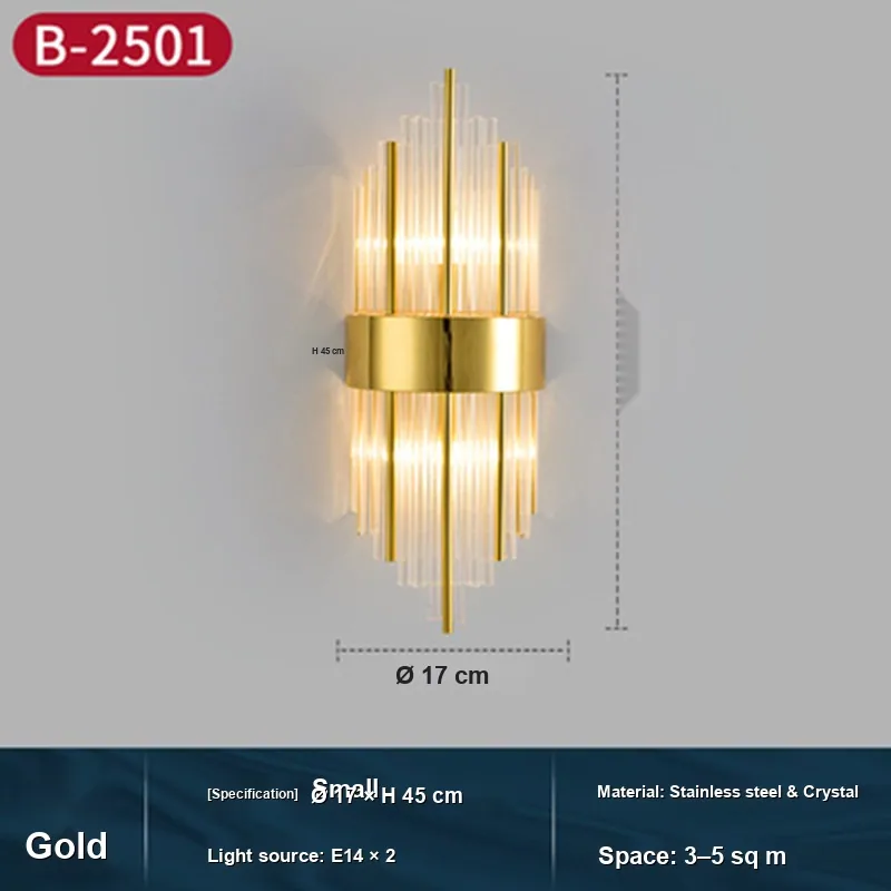 Nordic Crystal Wall Lamp — Stairwell, Living Room & Bedroom — view 8