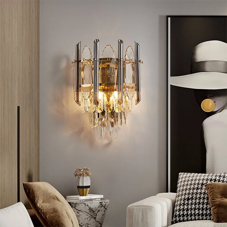 Modern Crystal Wall Lamp — Living Room, Bedroom & Bedside — view 4