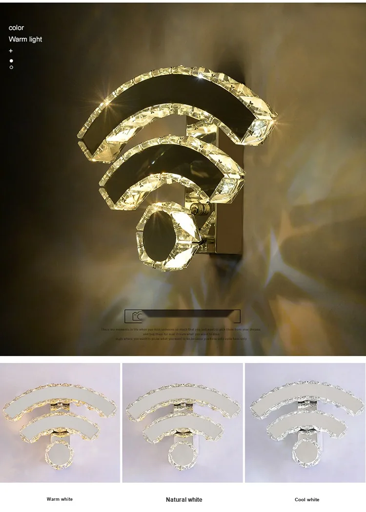 Modern Crystal Wall Lamp — Living Room, Bedroom & Bedside — view 3