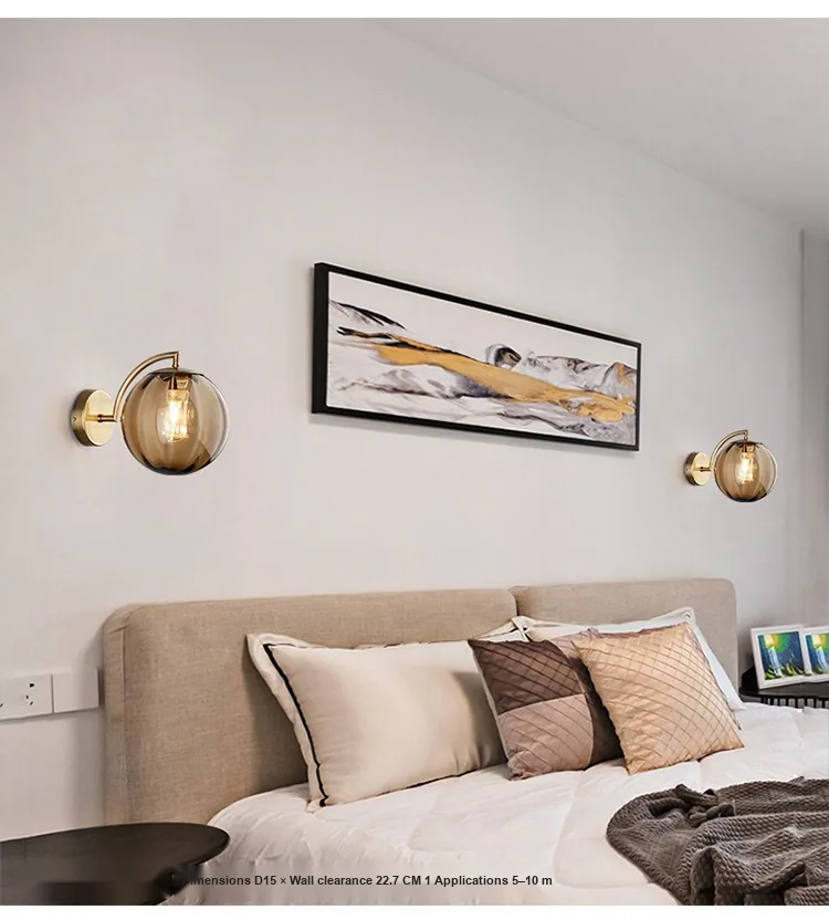 Minimalist Glass Wall Lamp — Stairwell, Hotel & Bedroom — view 11