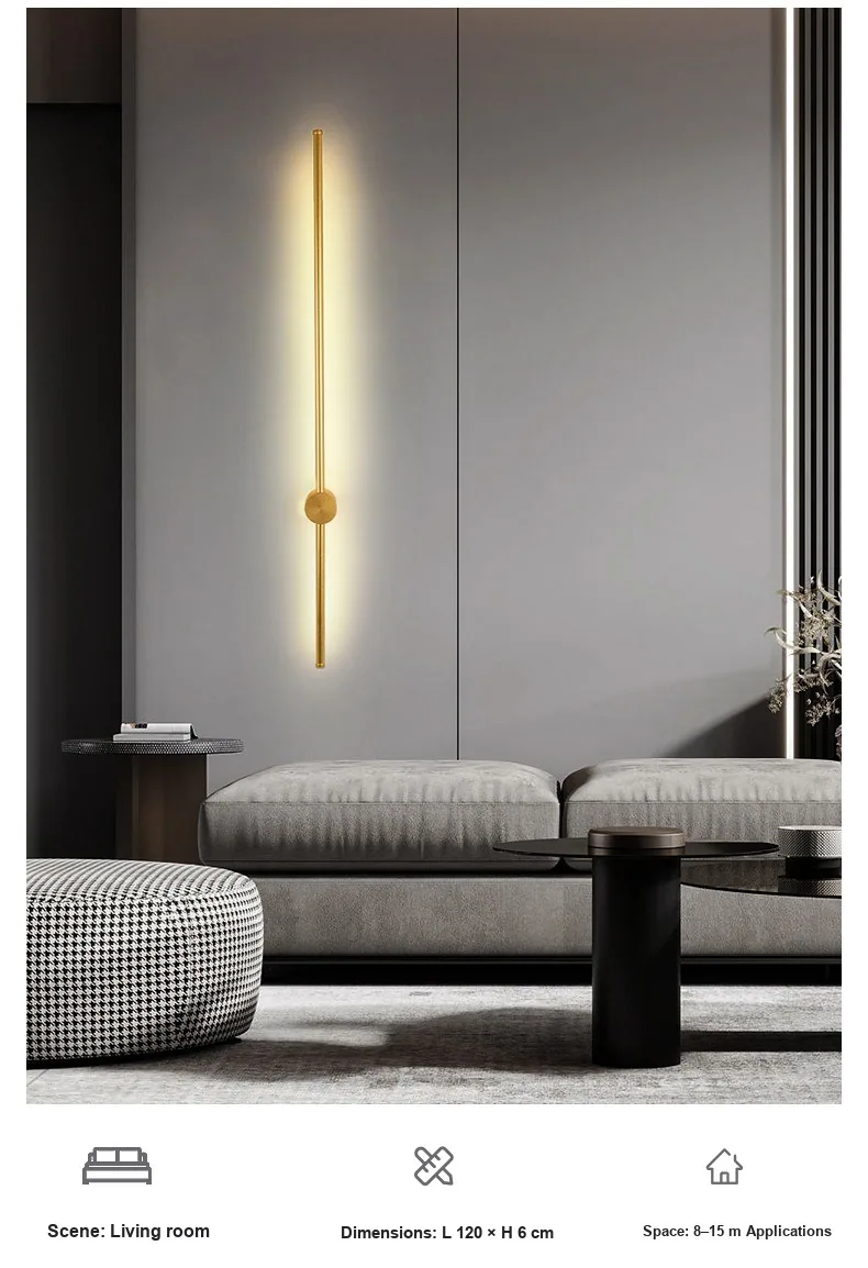 Minimalist Aluminium Linear Wall Lamp — Bedroom, Bedside & Corridor — view 17