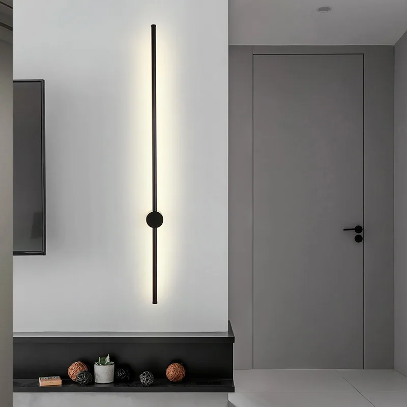Minimalist Aluminium Linear Wall Lamp — Bedroom, Bedside & Corridor — view 2