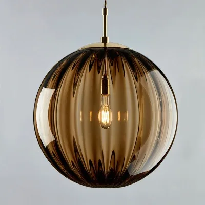 Modern Minimalist Glass Single-Head Chandelier — Dining Room & Bar Counter — view 6