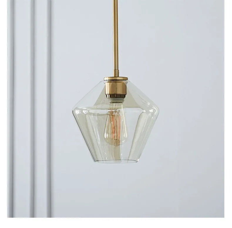 Modern Minimalist Glass Three-Head Chandelier — Living Room, Bedroom & Dining Room — view 15