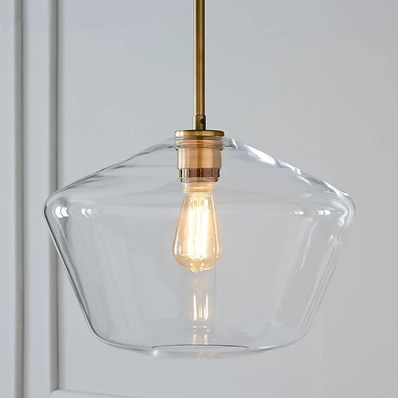 Modern Minimalist Glass Three-Head Chandelier — Living Room, Bedroom & Dining Room — view 3