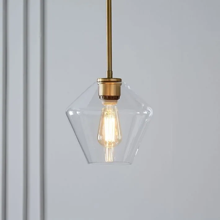 Modern Minimalist Glass Three-Head Chandelier — Living Room, Bedroom & Dining Room — view 9