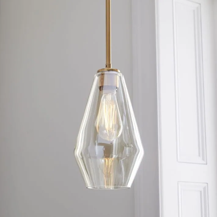 Modern Minimalist Glass Three-Head Chandelier — Living Room, Bedroom & Dining Room — view 10