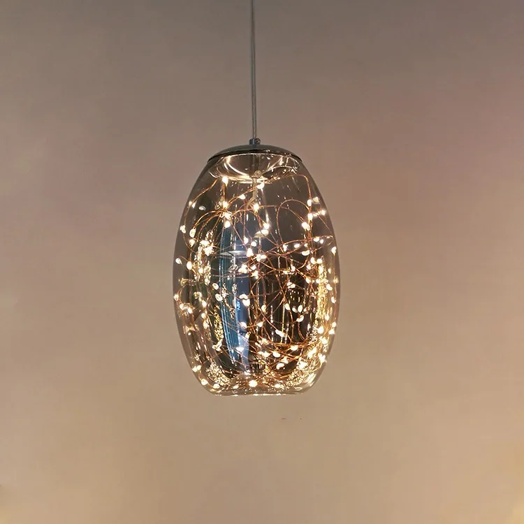 Modern Minimalist Solid Brass Single-Head Chandelier — Bedroom & Bedside — view 9