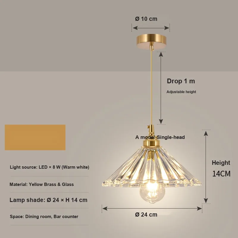 Minimalist Glass Chandelier — Bedroom, Bedside & Dining Room — view 6