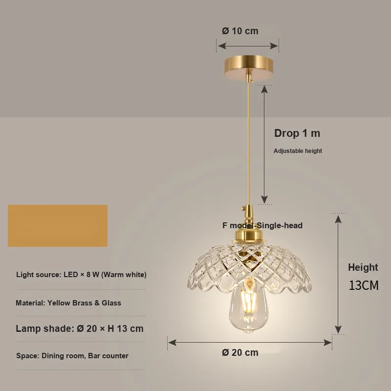 Minimalist Glass Chandelier — Bedroom, Bedside & Dining Room — view 10