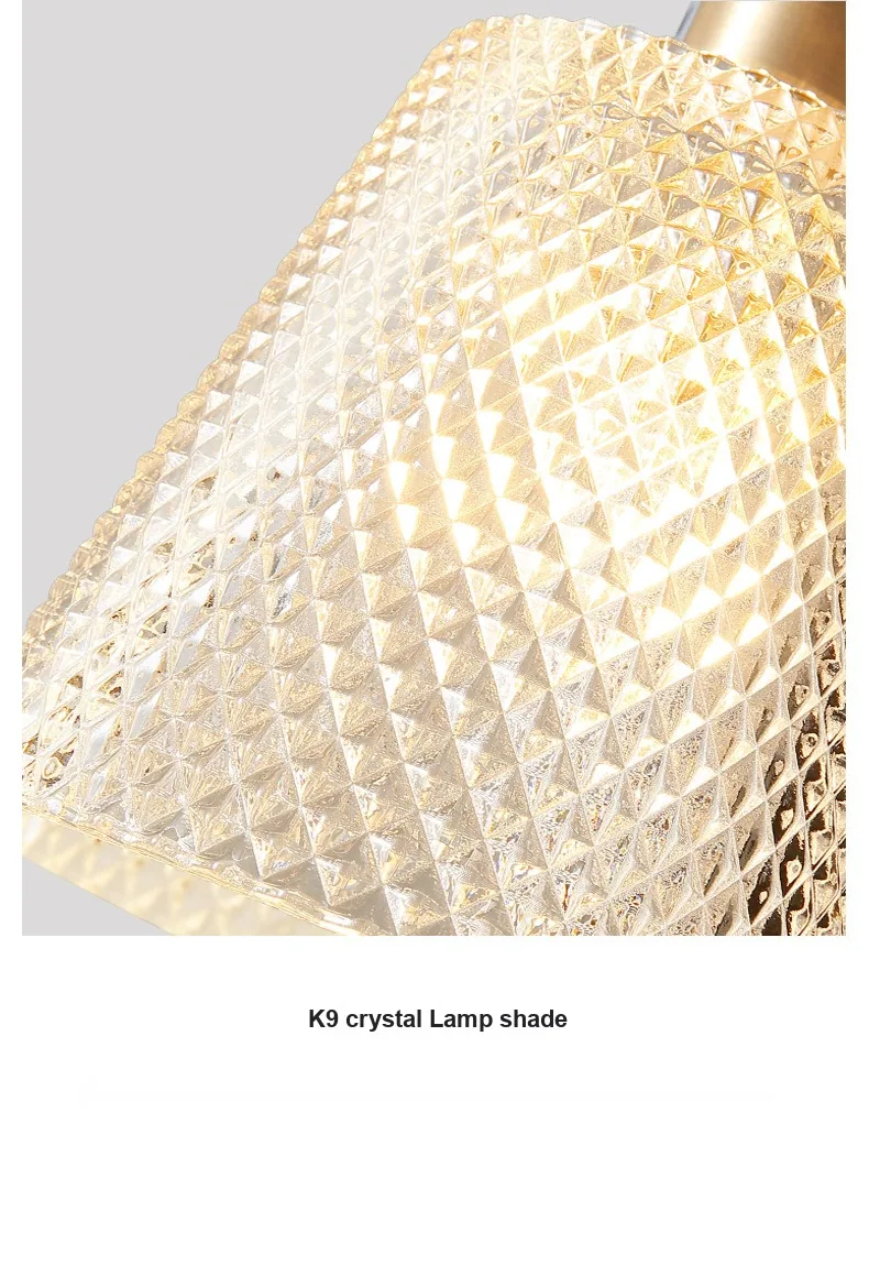 Minimalist Solid Brass Single-Head Chandelier — Bedroom, Bedside & Dining Room — view 8