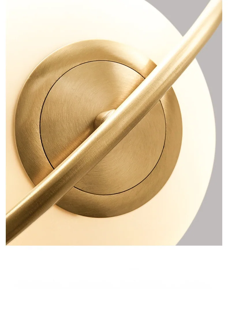 Minimalist Solid Brass Single-Head Chandelier — Bedroom, Bedside & Dining Room — view 9