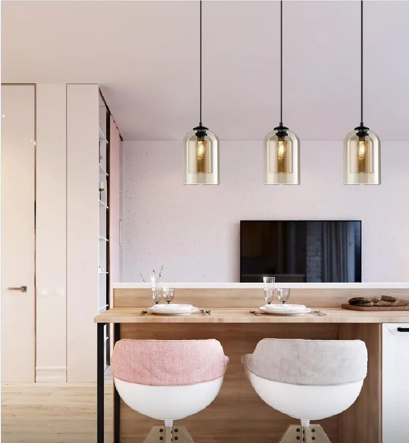 Modern Minimalist Glass Single-Head Chandelier — Bedside, Dining Room & Bar Counter — view 11